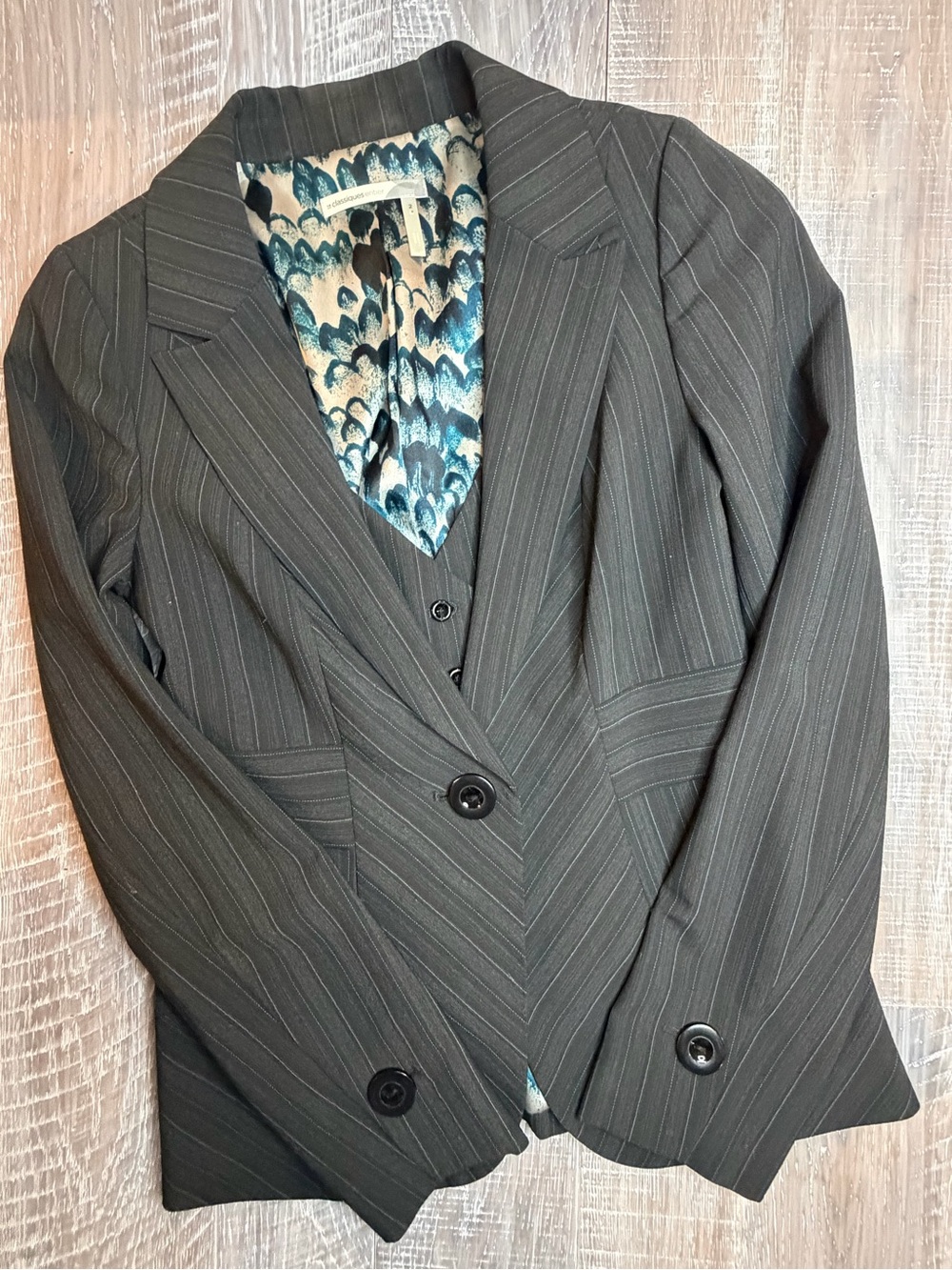 Classiques Entier Black Pinstripe Tailored Blazer